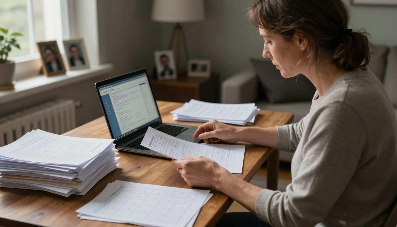 Family organizing online accounts and paperwork after a loss