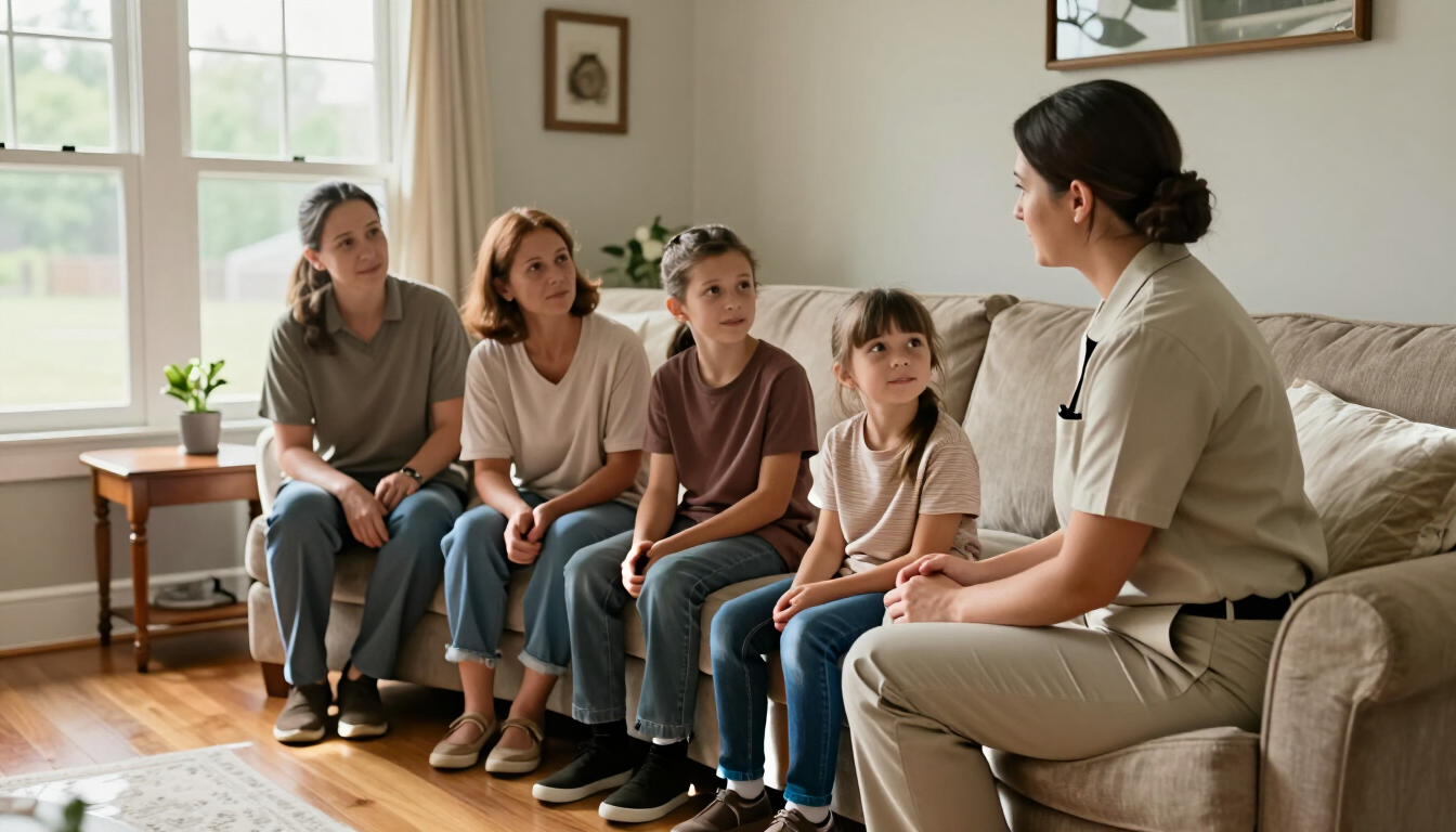 Mobile funeral service meeting a family at home in North Carolina