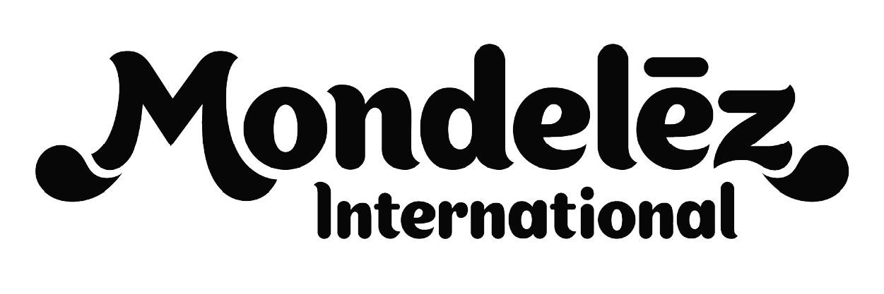 The Mondelez International logo in black text, with the word 