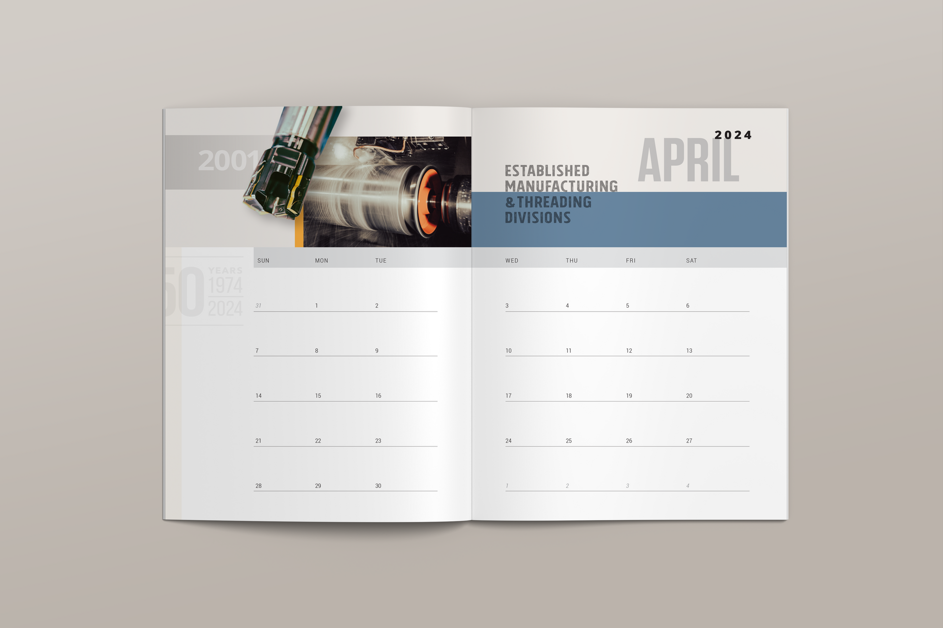 K&B 2024 50th anniversary calendar month example
