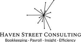 A logo for haven street consulting bookkeeping payroll insight efficiency