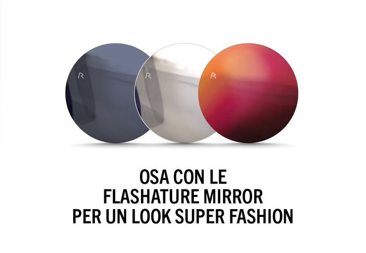 Un gruppo di lenti da sole di diversi colori sono allineate in fila su uno sfondo bianco.
