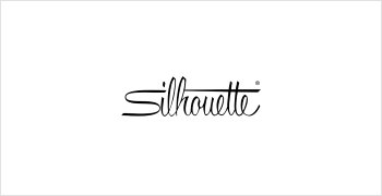 Un logo in bianco e nero per la silhouette su uno sfondo bianco.