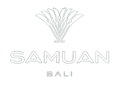 Logo reading “SAMUAN” with “BALI” below and a palm frond design above.