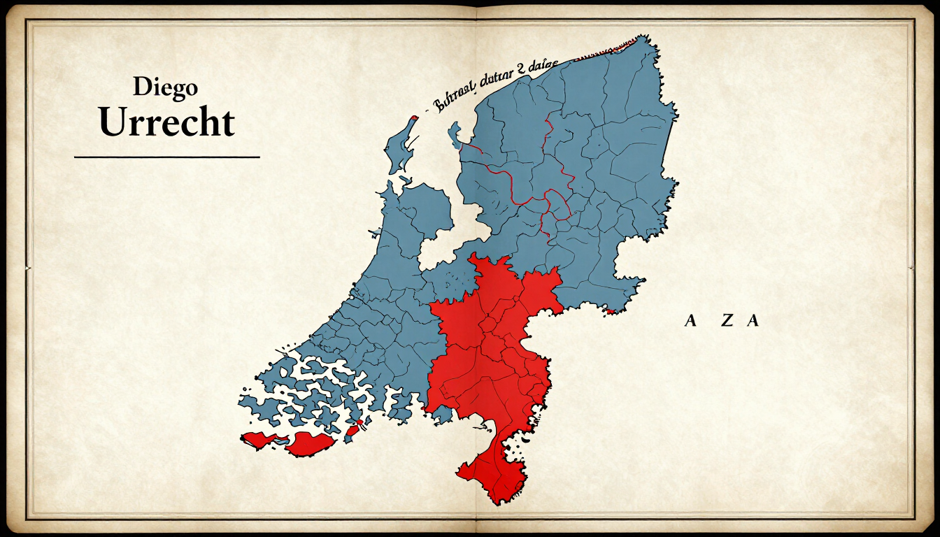 Count and Bishop: diocese of Utrecht in iron-red boundary lines over the slate-blue county