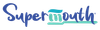 SuperMouth logo: blue and teal cursive text, with a smiling mouth design.
