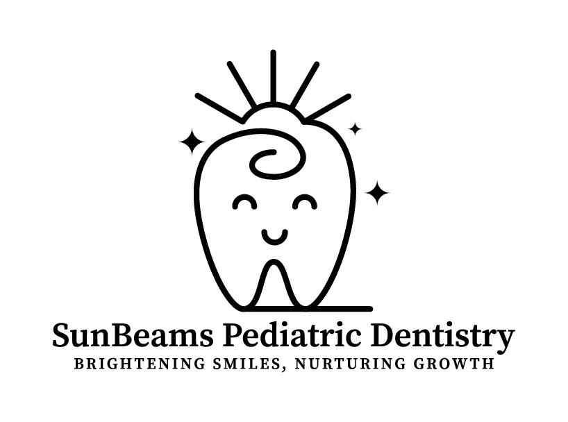 A black and white logo for sunbeams pediatric dentistry