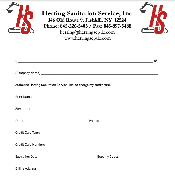 A letter from herring sanitation service inc.
