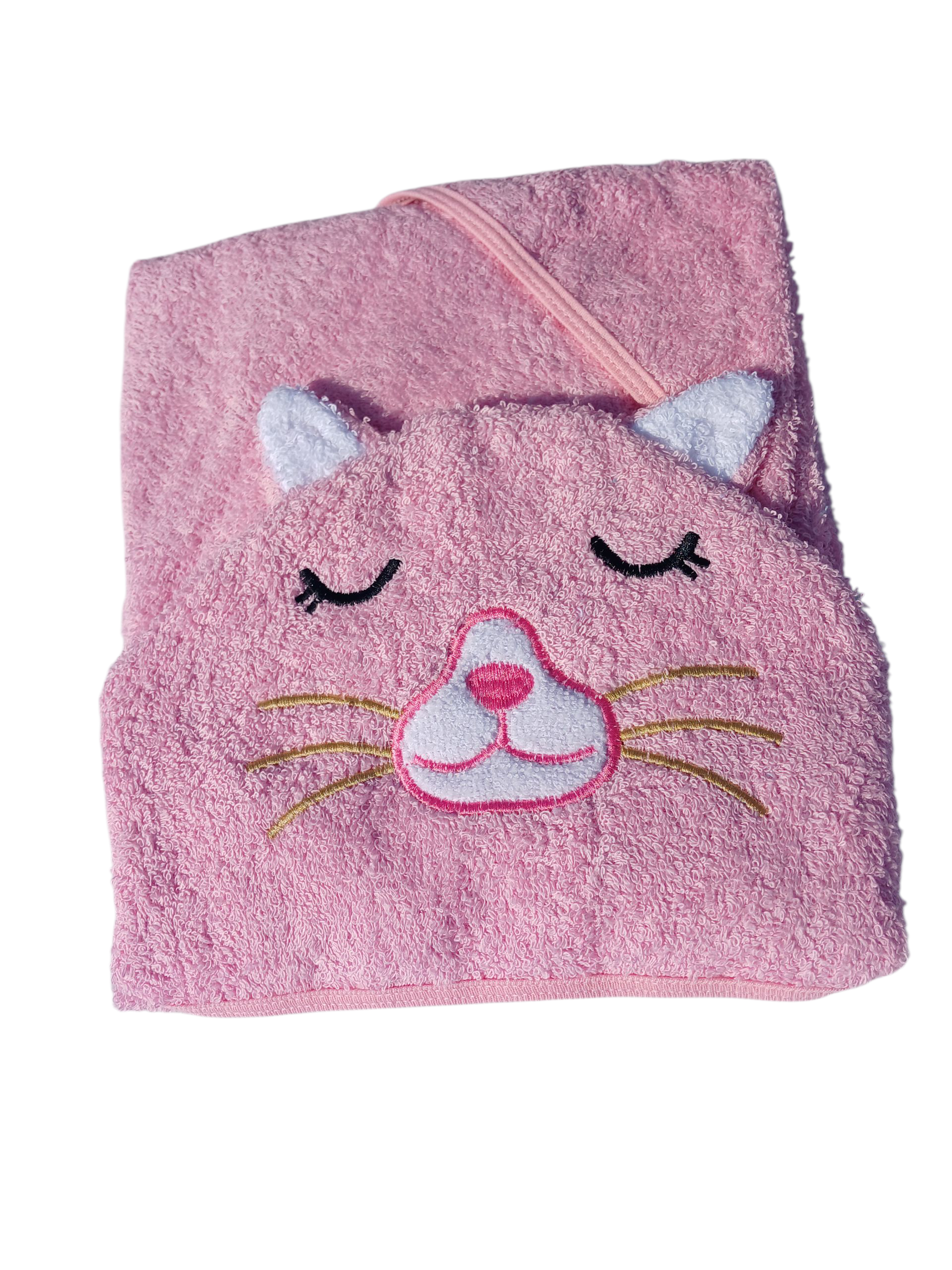 Toalla bordado Gatito ROSA