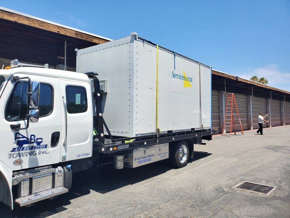 White Truck with Container — Concord, CA — ABC Towing