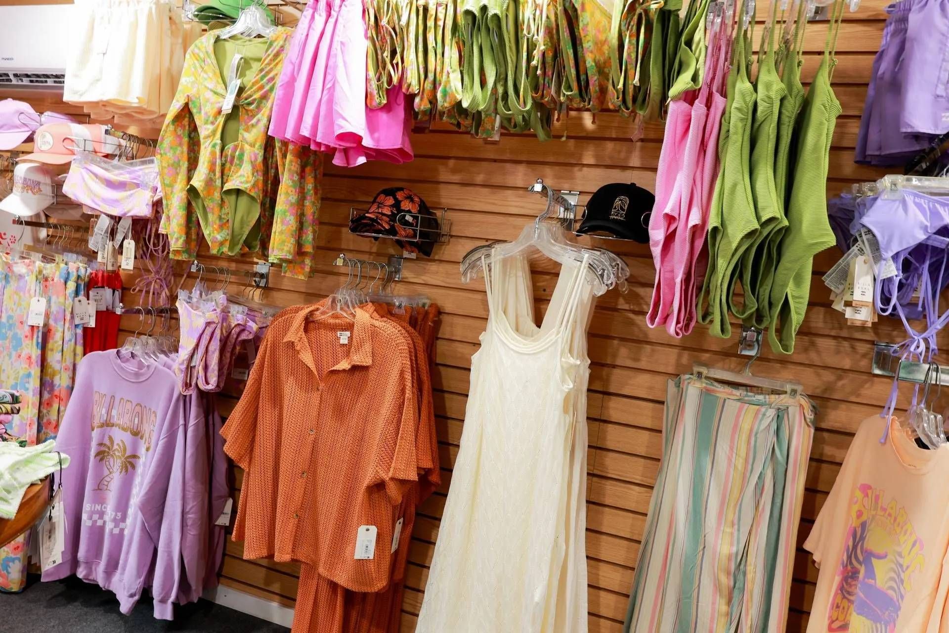 clothes on a wall 