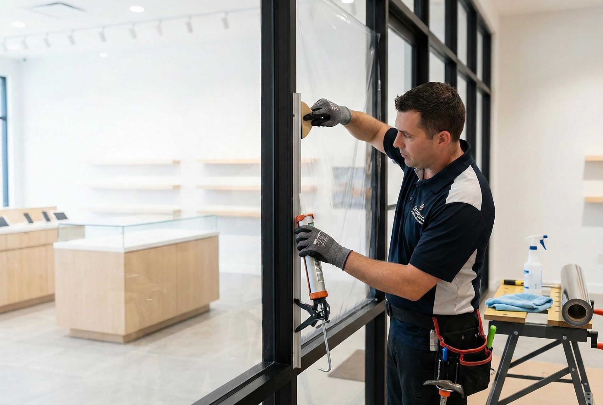 Security film for glass doors