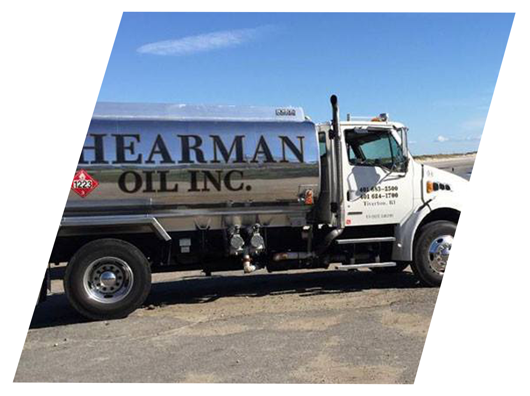 Fuel Truck | Tiverton, RI | Shearman Oil Inc. A truck making an automatic fuel tank delivery in Portsmouth, RI