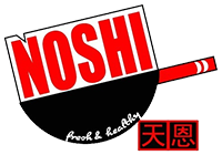 NOSHI logo in red and black with a red chopstick and small Chinese characters