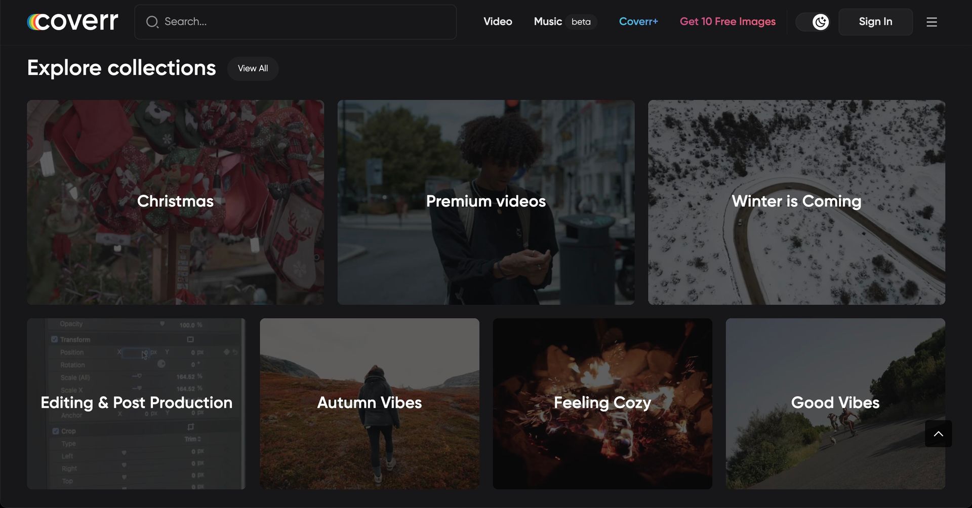 Coverr screenshot