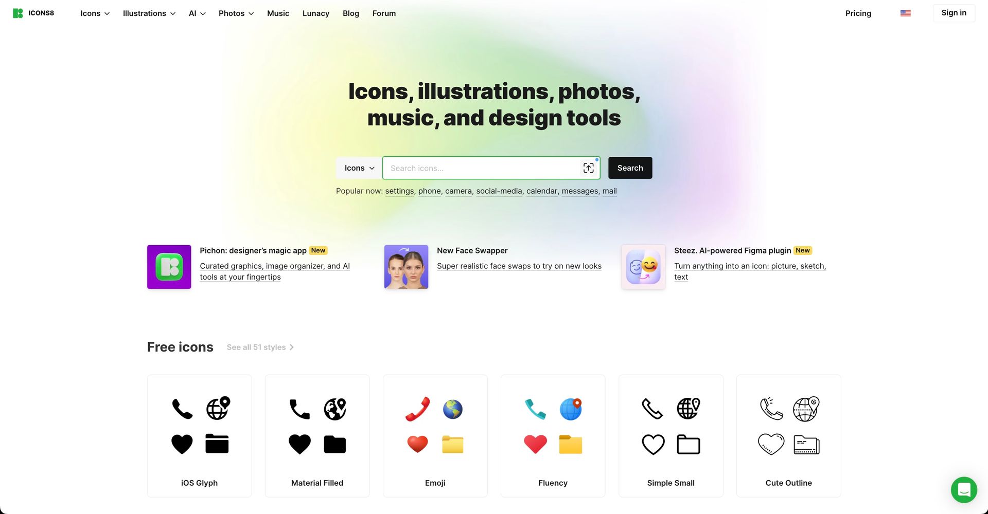 Icons 8 screenshot