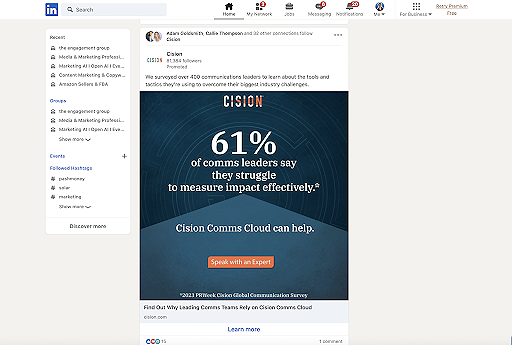 LinkedIn ad example