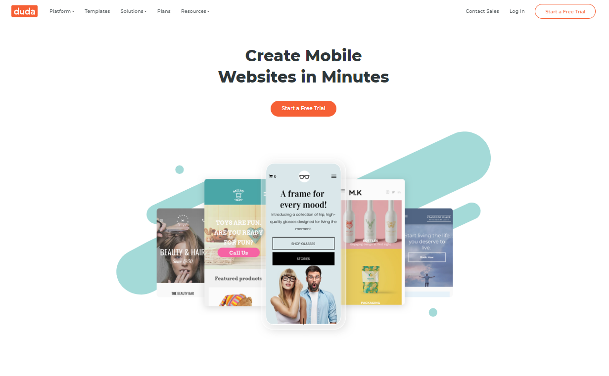Duda mobile websites page