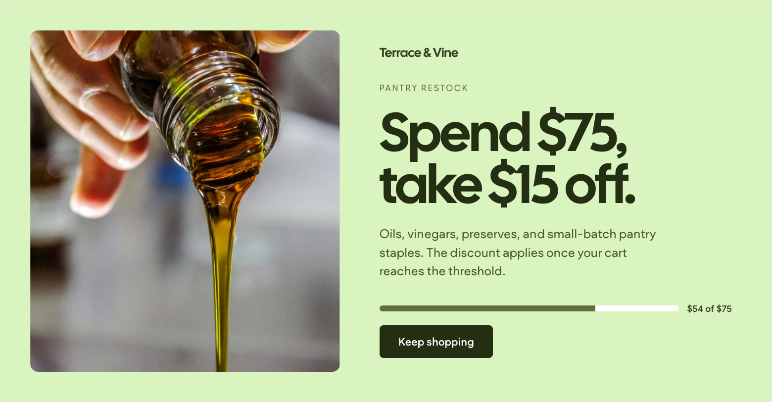 An example coupon that says 