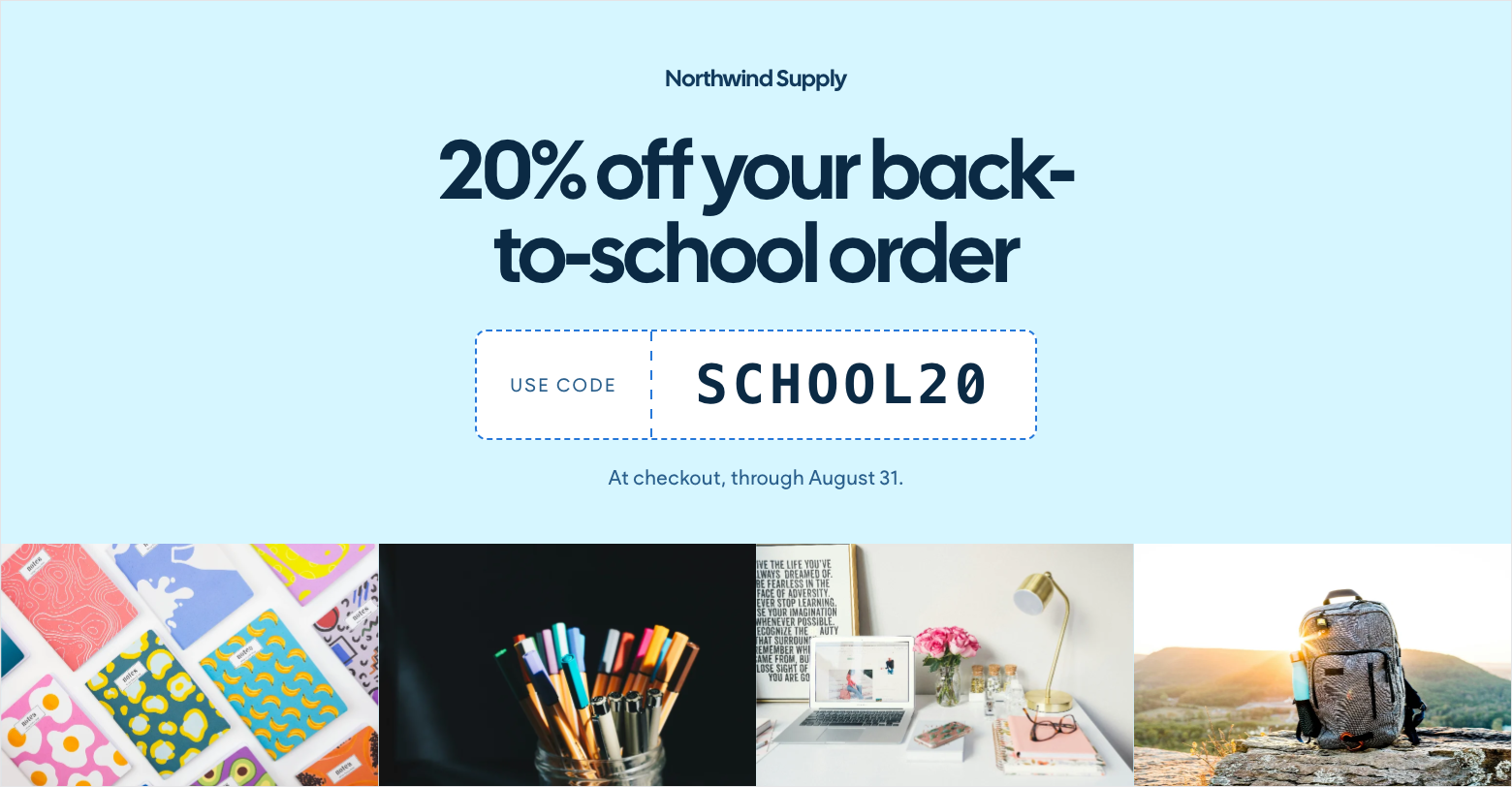 An example coupon that says 