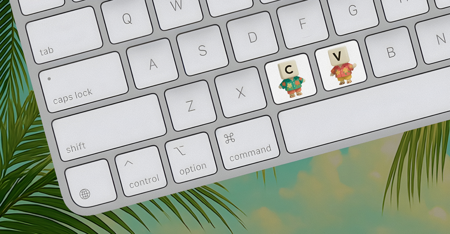 Keyboard with cartoon characters on