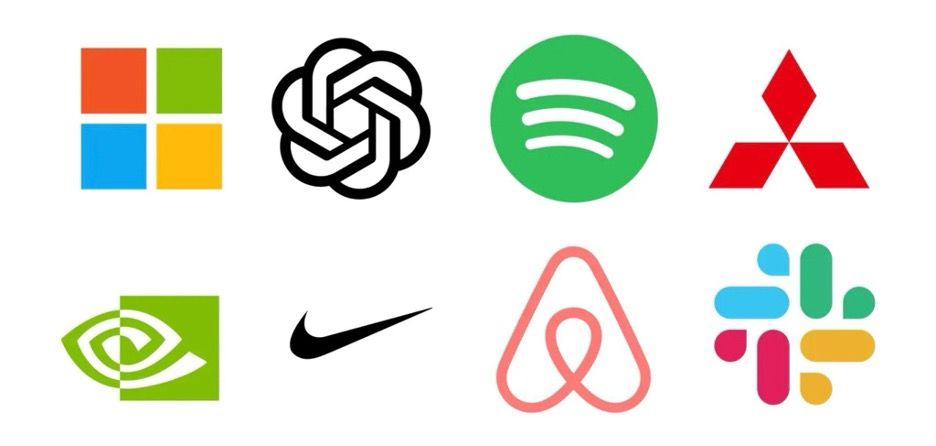 A bunch of abstract logos