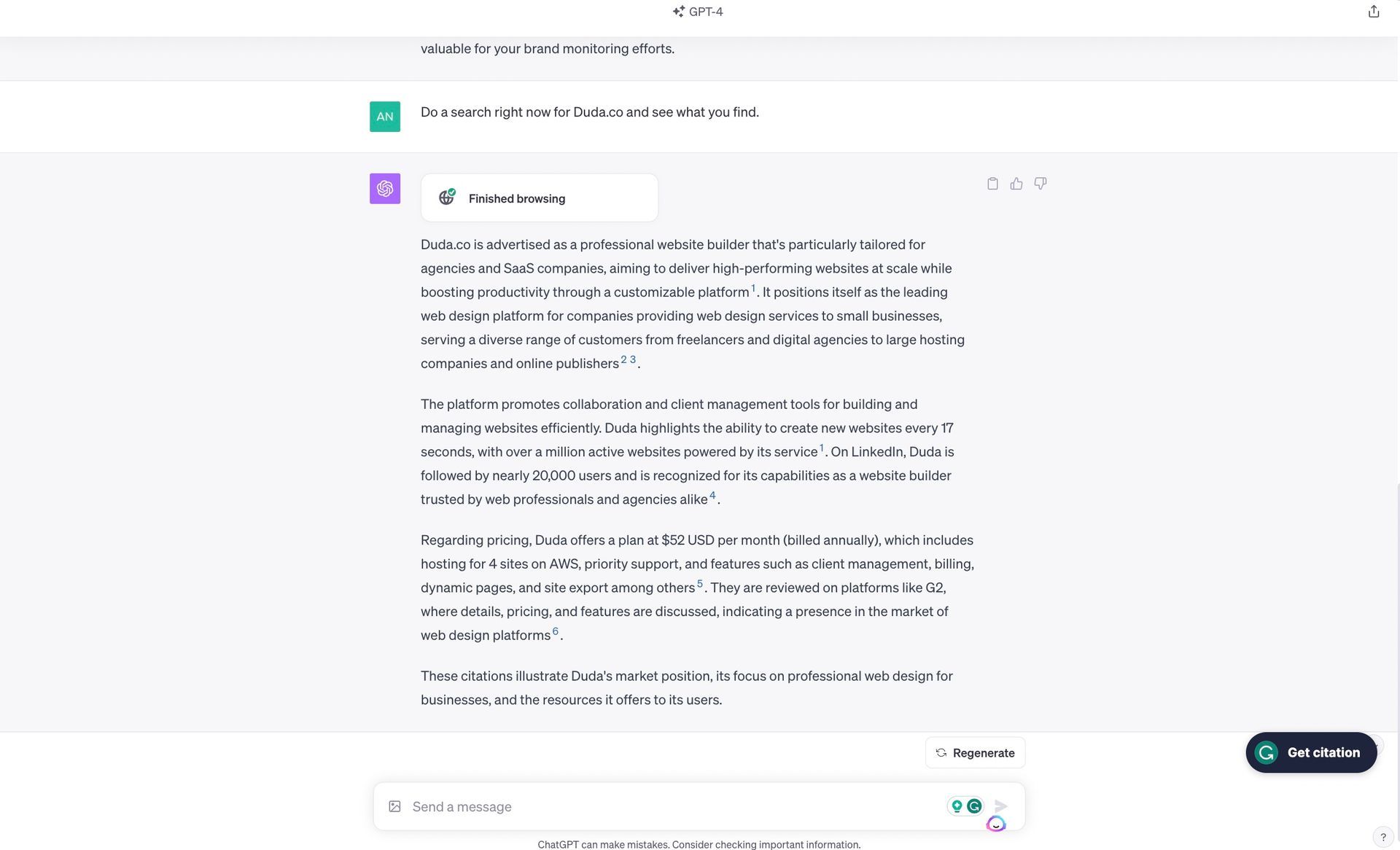 ChatGPT's interface screenshot