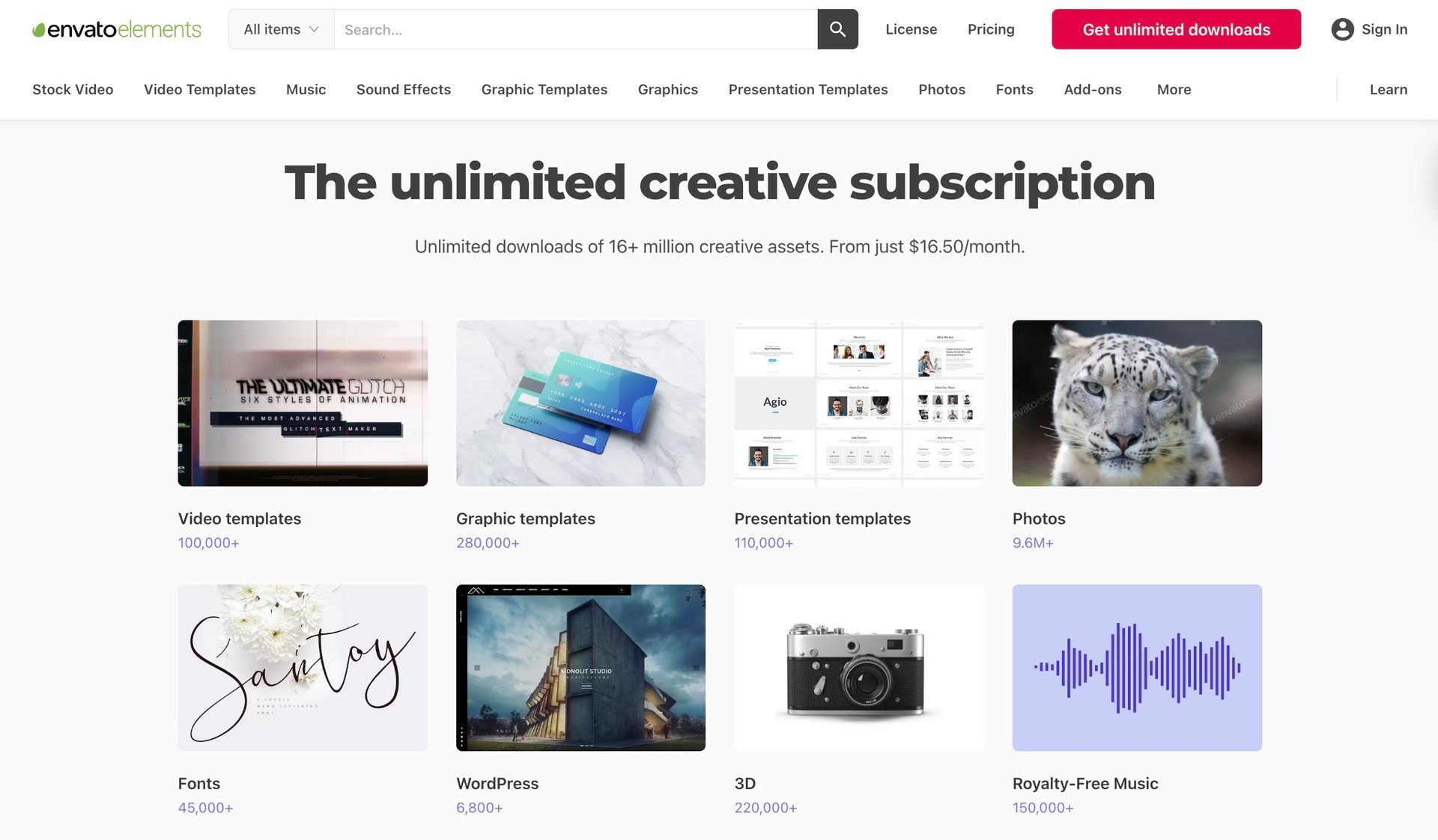Envato Elements screenshot