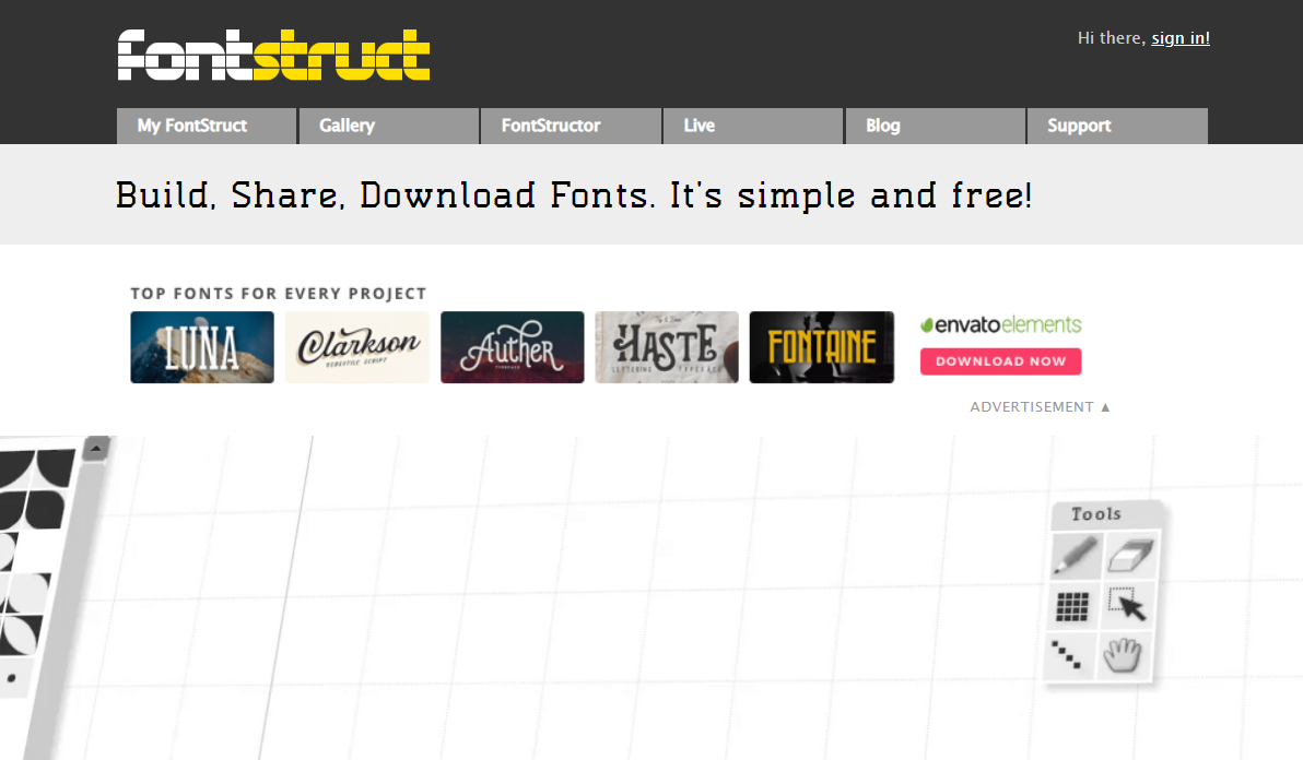 Fontstruct font generator tool