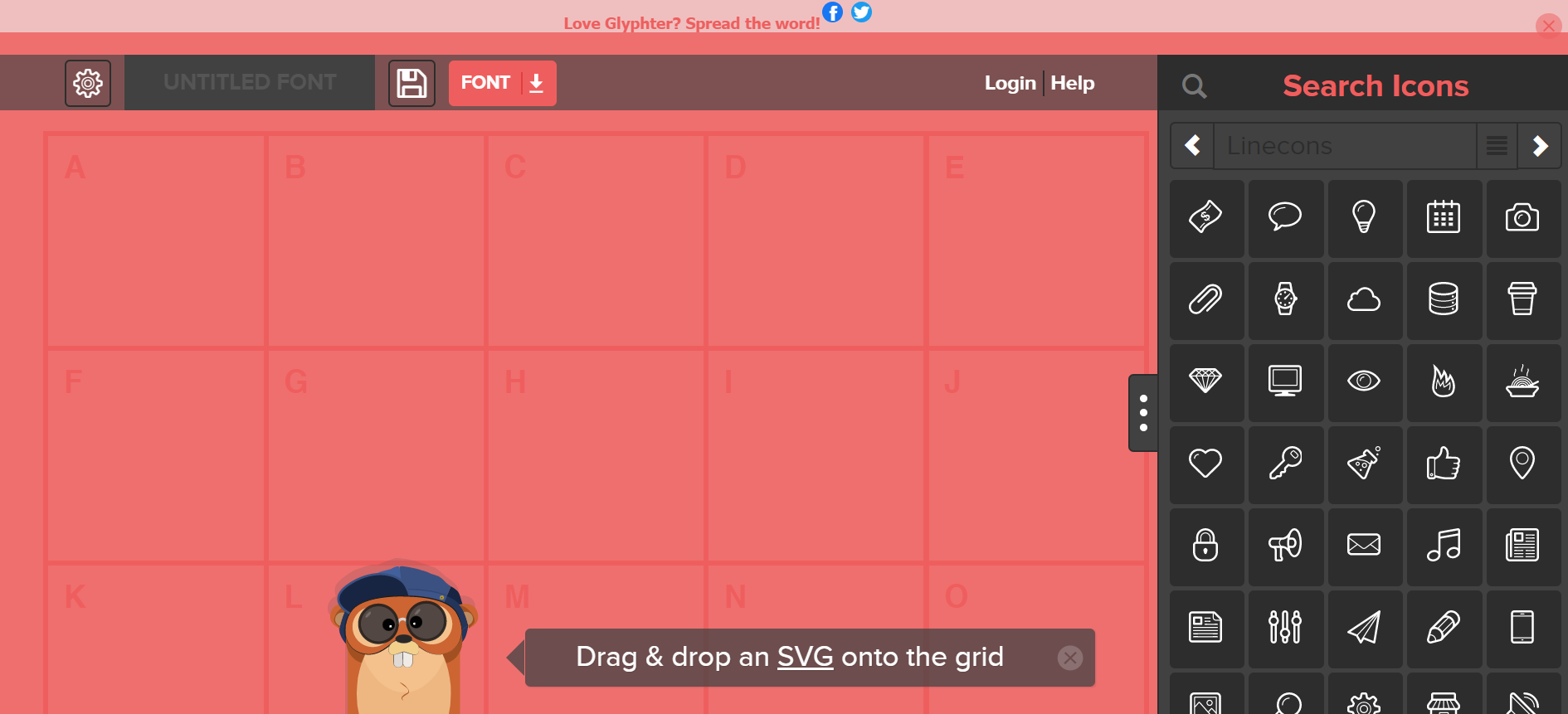 Gyphter font generator tool