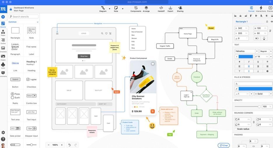 Moqups website screenshot