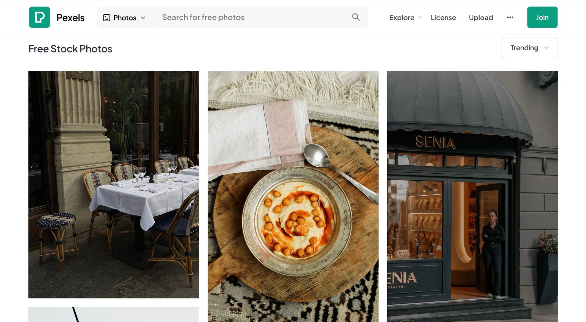 Pexels screenshot