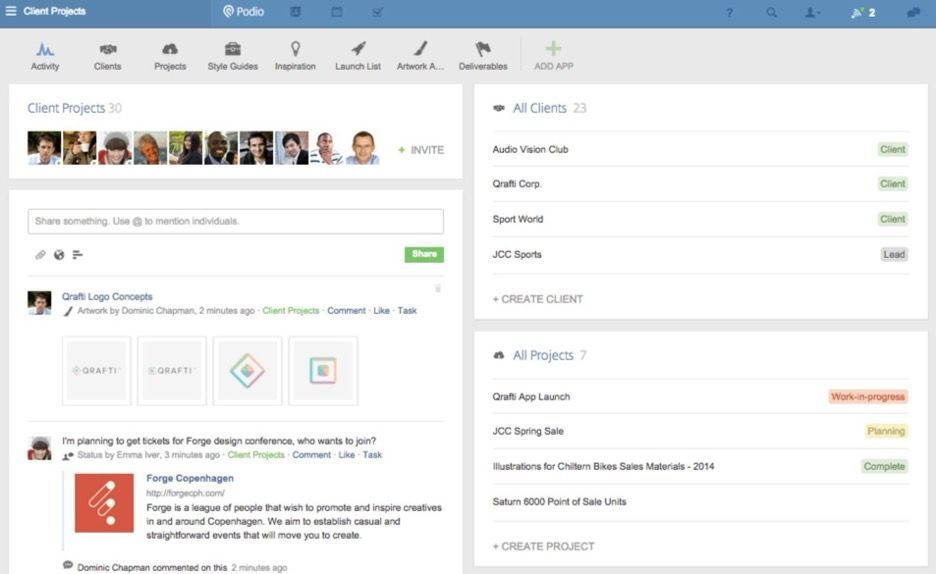 Podio website screenshot