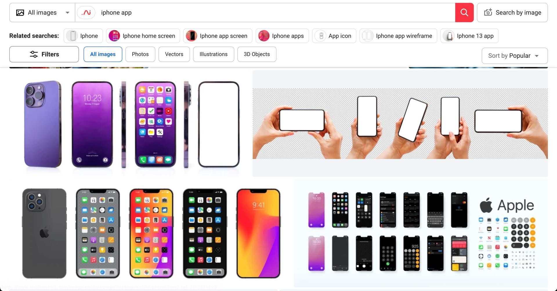 Shutterstock screenshot