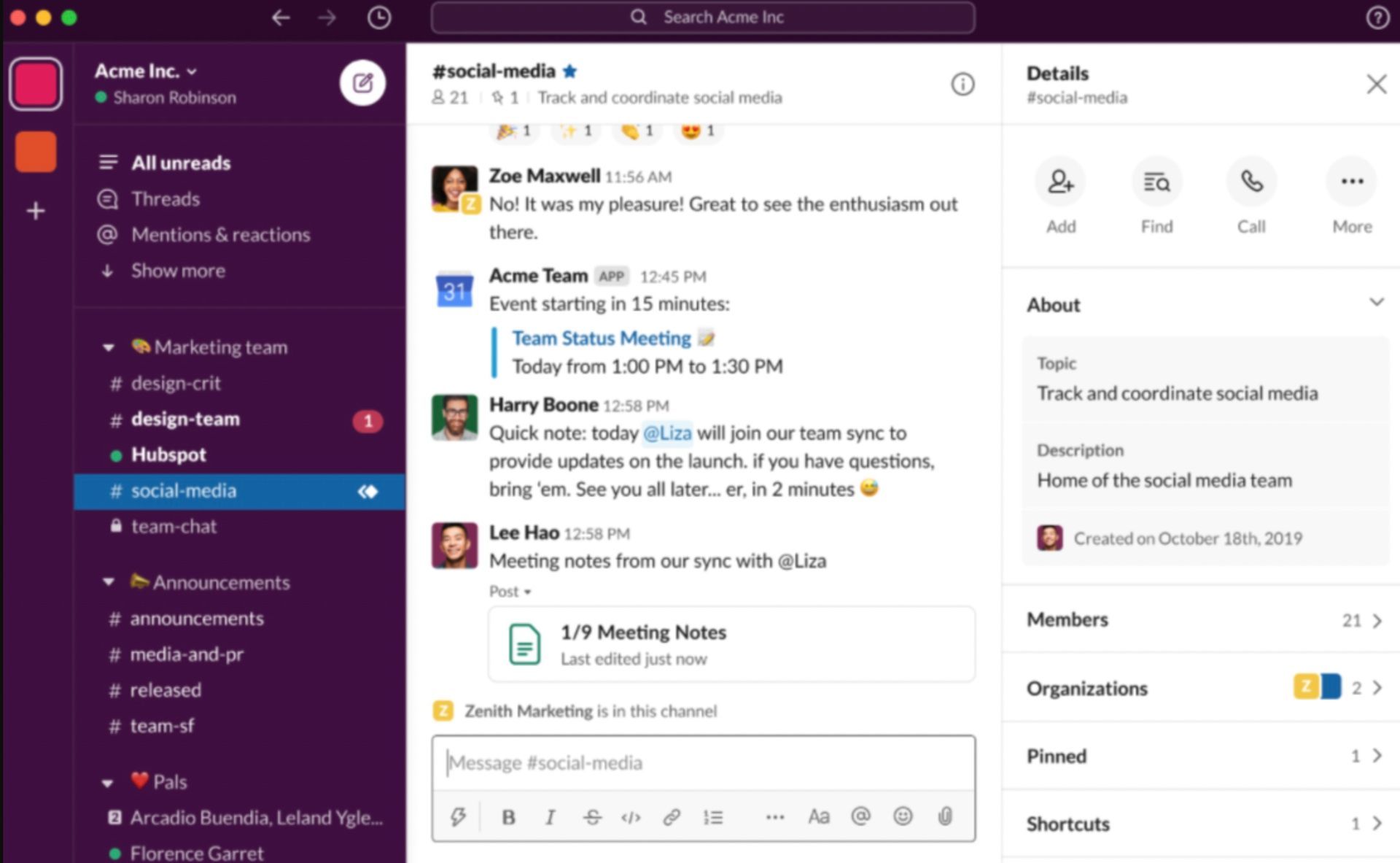 Slack's interface screenshot