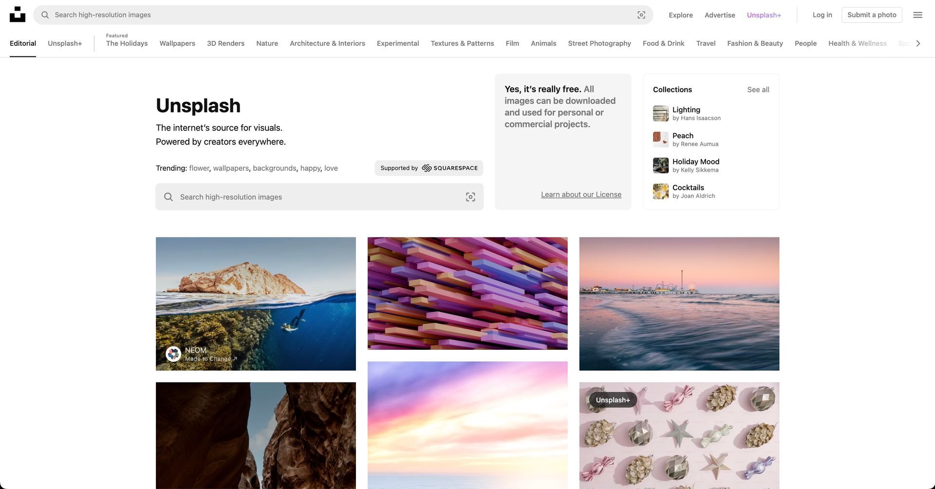 Unsplash screenshot
