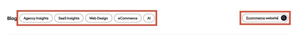 Showing Duda's blog navigation / categories