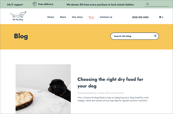 A screenshot of a blog page
