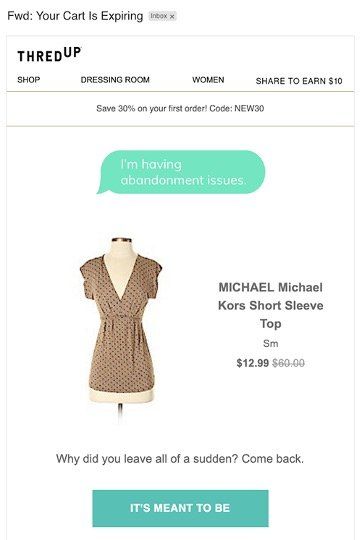 call to action exemplos Threadup