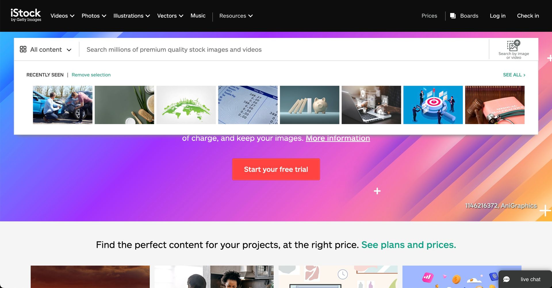 iStock screenshot