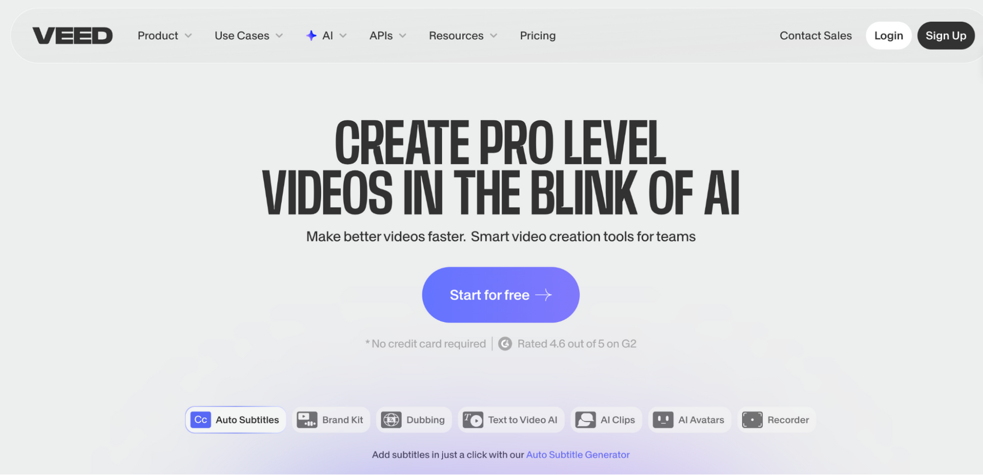 VEED homepage