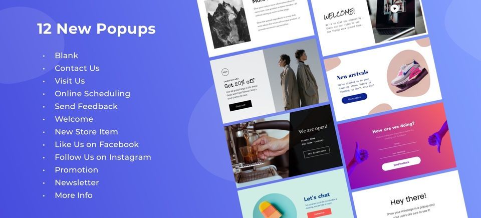 novos pop-ups