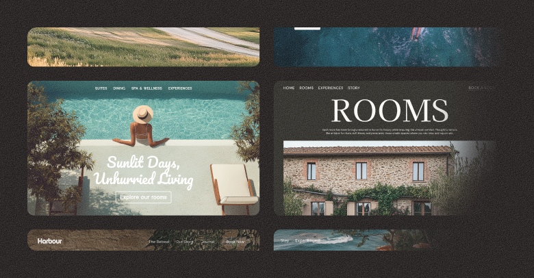 A collage of websites