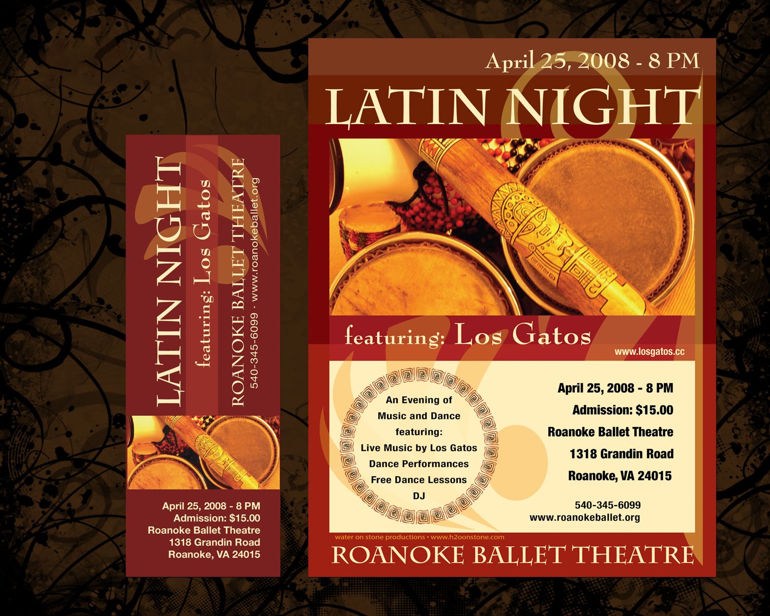 A poster for latin night featuring los gratos