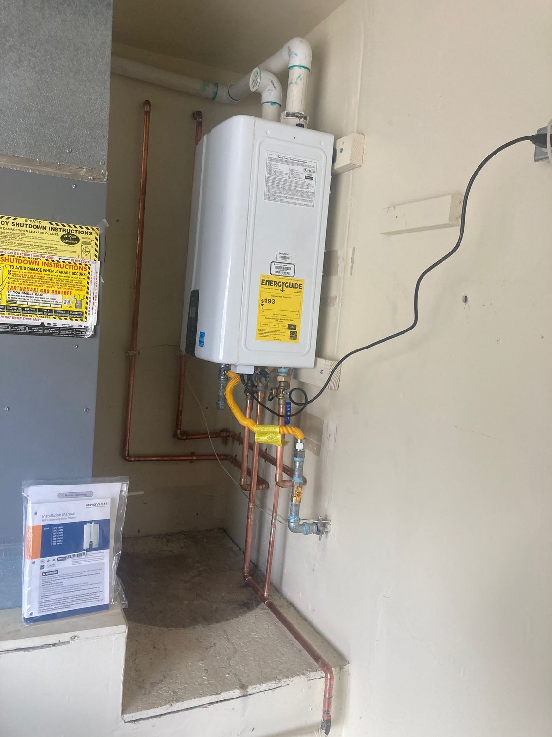 Navien Tankless with a Built-In Recirculation Pump installation - Antioch, CA - T & C Plumbing