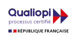 A logo for qualiopi processus certifie republique francaise