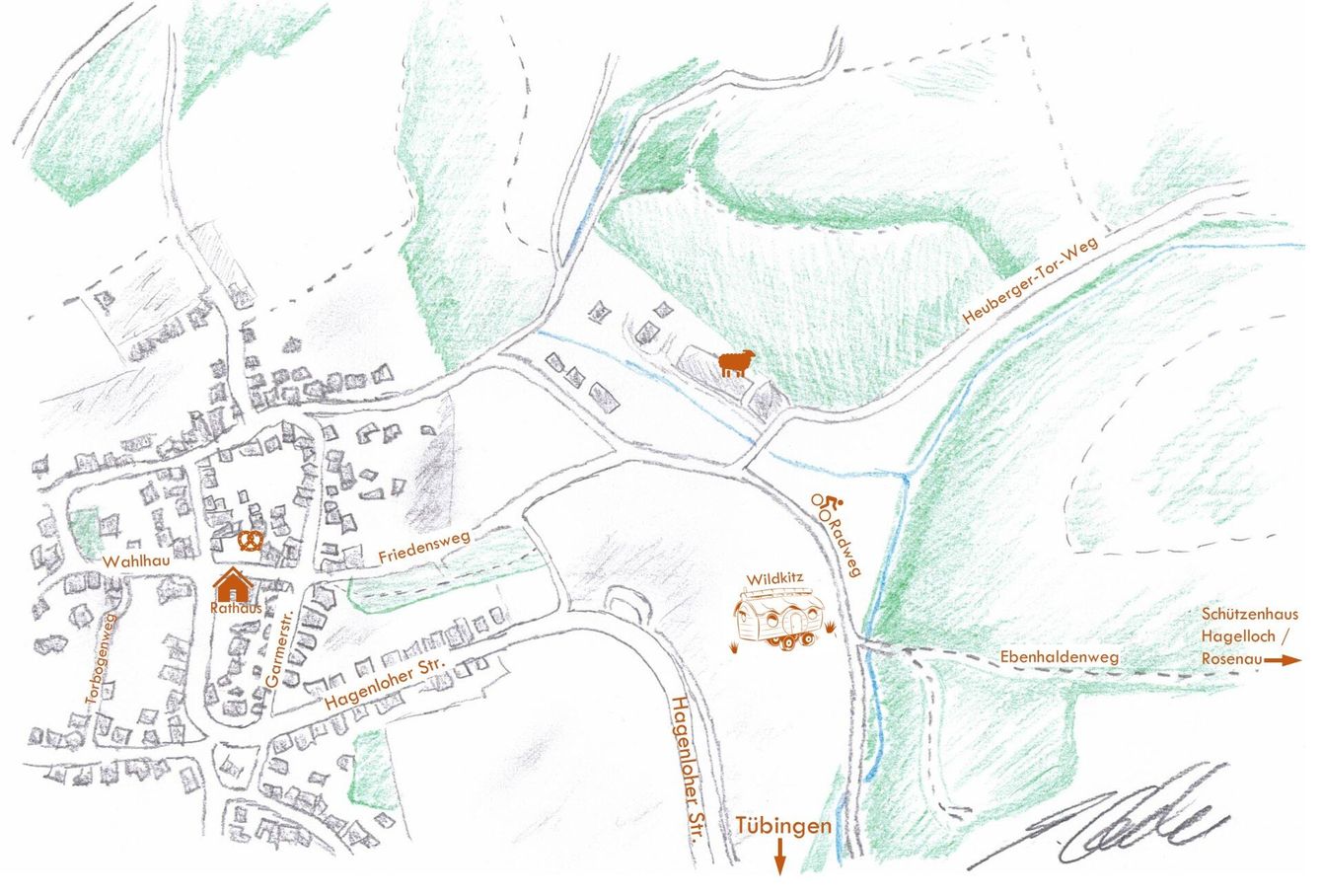 Wildkitz Naturkindergarten Standort Karte Zeichnung