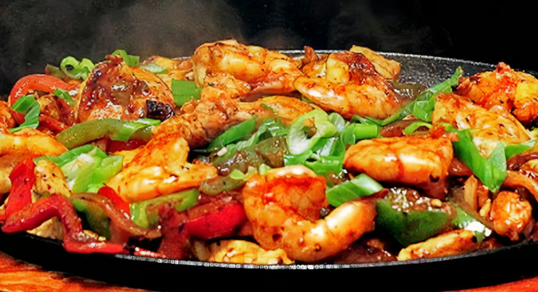 shrimp fajitas plate