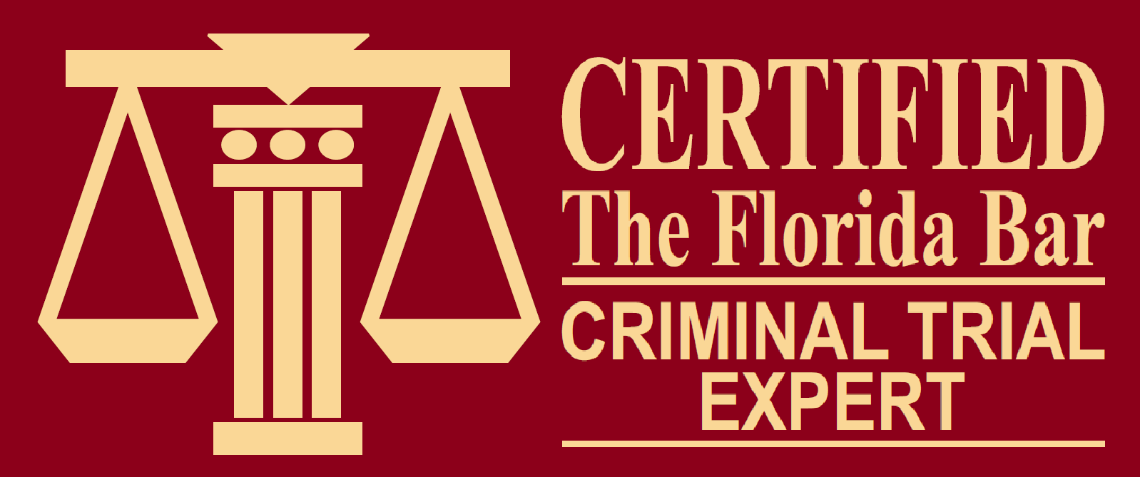 A logo for the florida bar criminal trial expert