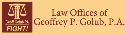 A logo for law offices of geoffrey p. golub p.a.